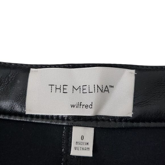Aritzia Wilfred Melina Pants 0 Black Vegan‎ Leather Straight Leg High Waisted - Picture 2 of 10